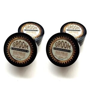 New 4 pack GROOM Medium Hold Pomade High Shine 3oz Hair Styling